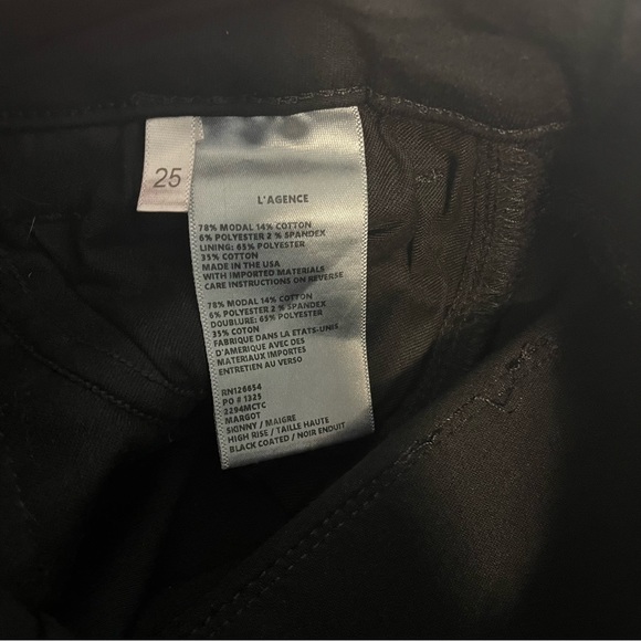 L'agence Black Coated High Rise Skinny Jeans - Picture 6 of 6